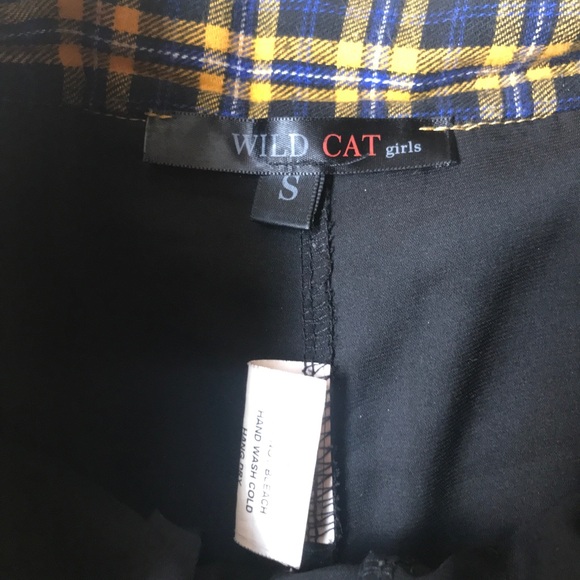 COPY - Womens yellow plaid tartan pleated mini skirt / grunge skater coquette c… - Picture 2 of 3